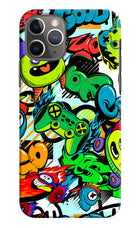Game Doodle iPhone 11 Pro Hard Case Back Cover by Casekaro