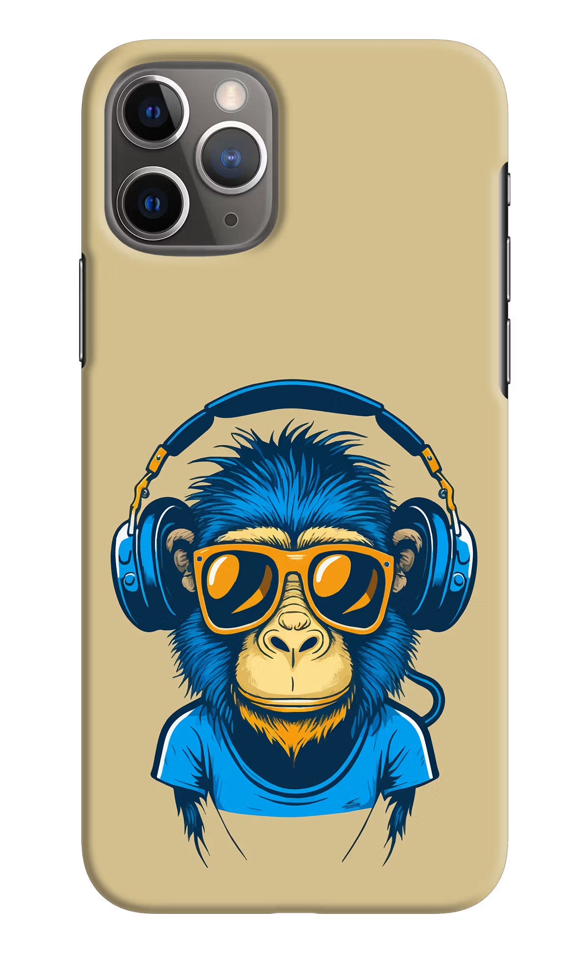 Monkey Headphone iPhone 11 Pro Hard Case Back Cover by Casekaro