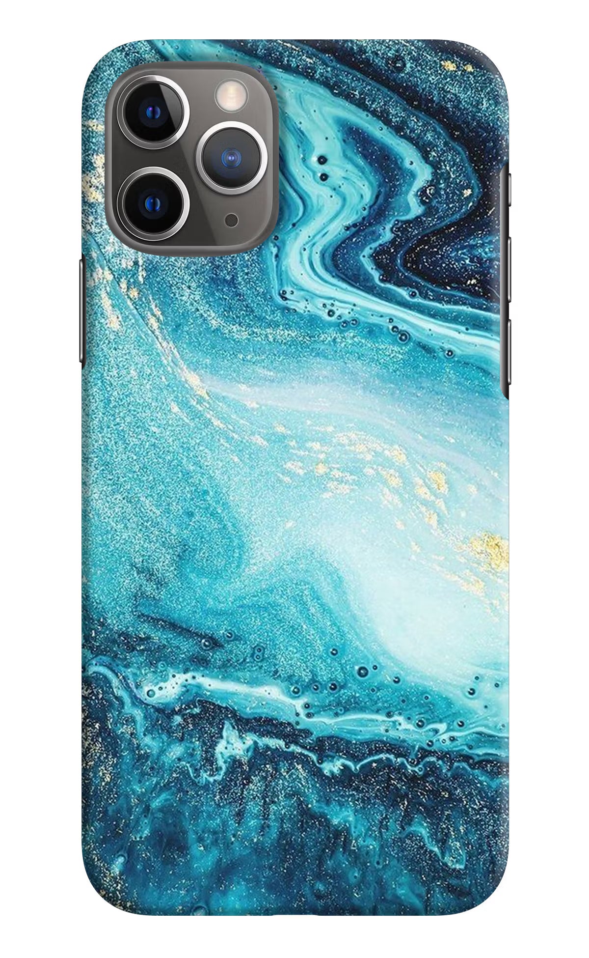 Blue Glitter Marble iPhone 11 Pro Hard Case Back Cover by Casekaro