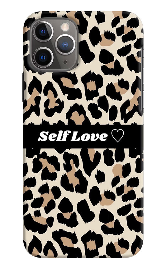 Leopard Print Self Love iPhone 11 Pro Hard Case Back Cover by Casekaro