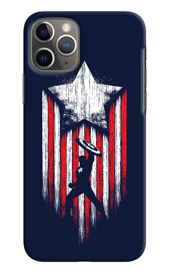 Captain America Marvel Art iPhone 11 Pro Hard Case Back Cover by Casekaro