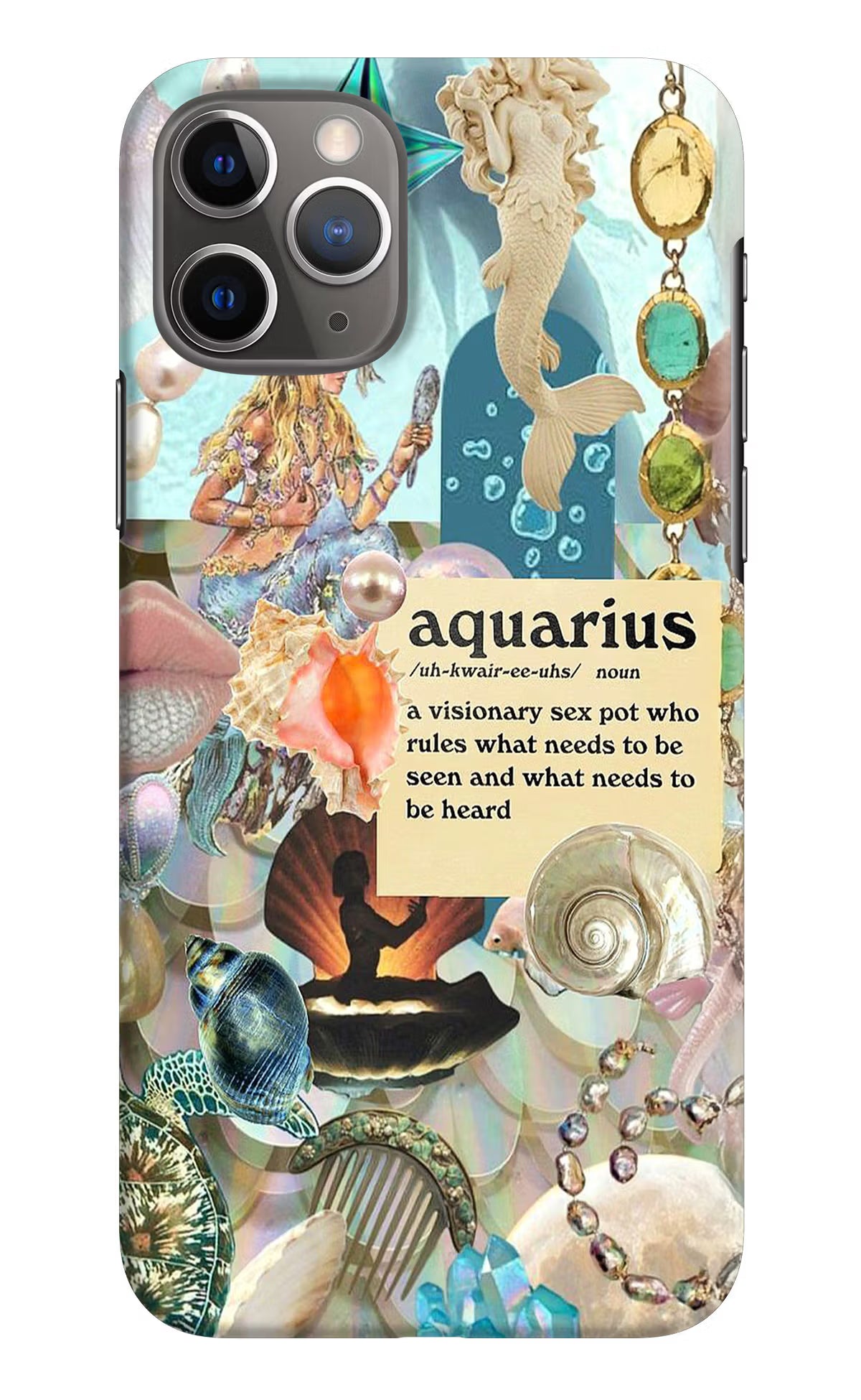 Aquarius Zodiac iPhone 11 Pro Hard Case Back Cover by Casekaro