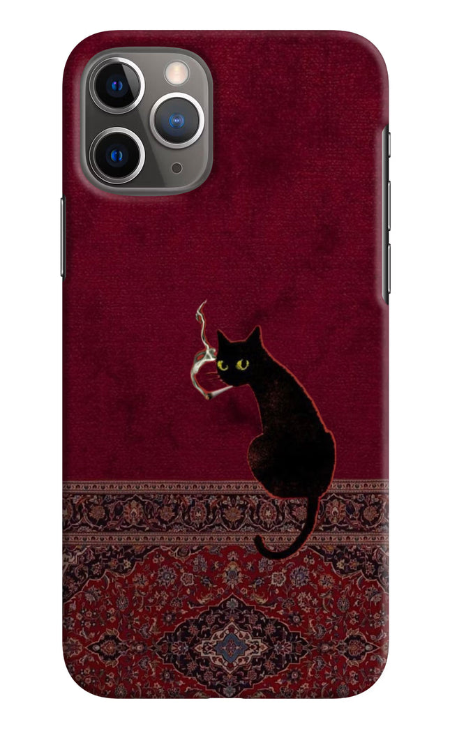 Midnight Cat iPhone 11 Pro Hard Case Back Cover by Casekaro