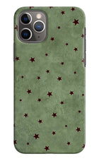 Green Stars iPhone 11 Pro Hard Case Back Cover by Casekaro