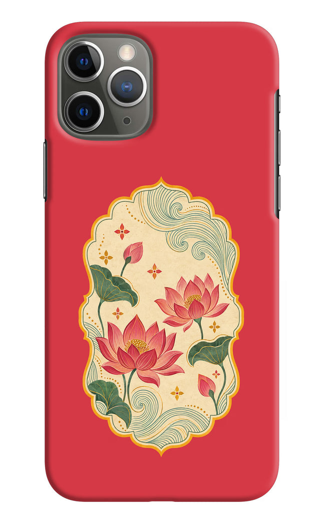 Pink Lotus iPhone 11 Pro Hard Case Back Cover by Casekaro