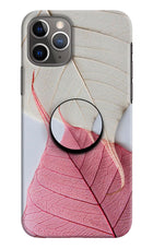 White Pink Leaf iPhone 11 Pro Pop Case by Casekaro