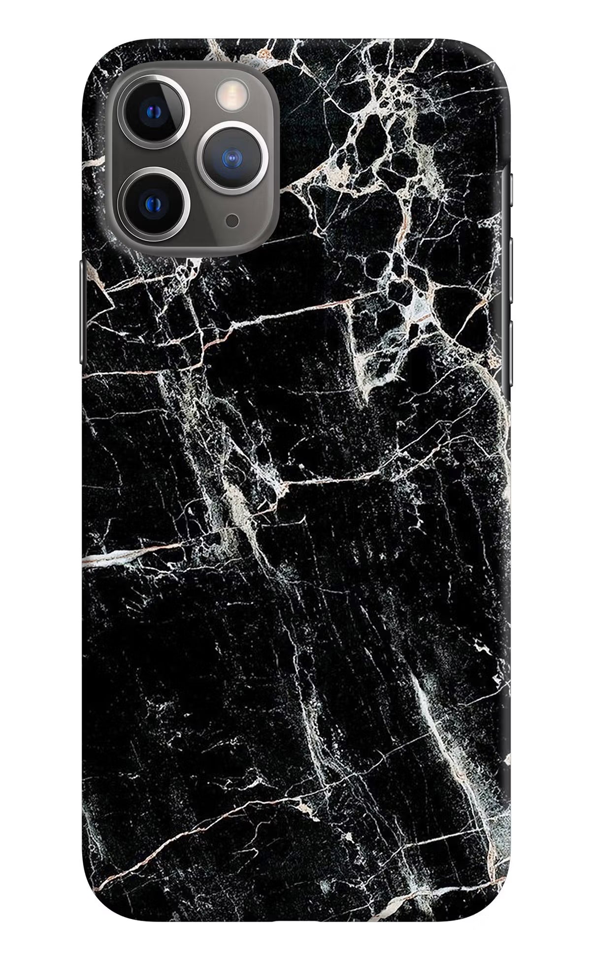 Black Marble Texture iPhone 11 Pro Max Hard Case Back Cover by Casekaro