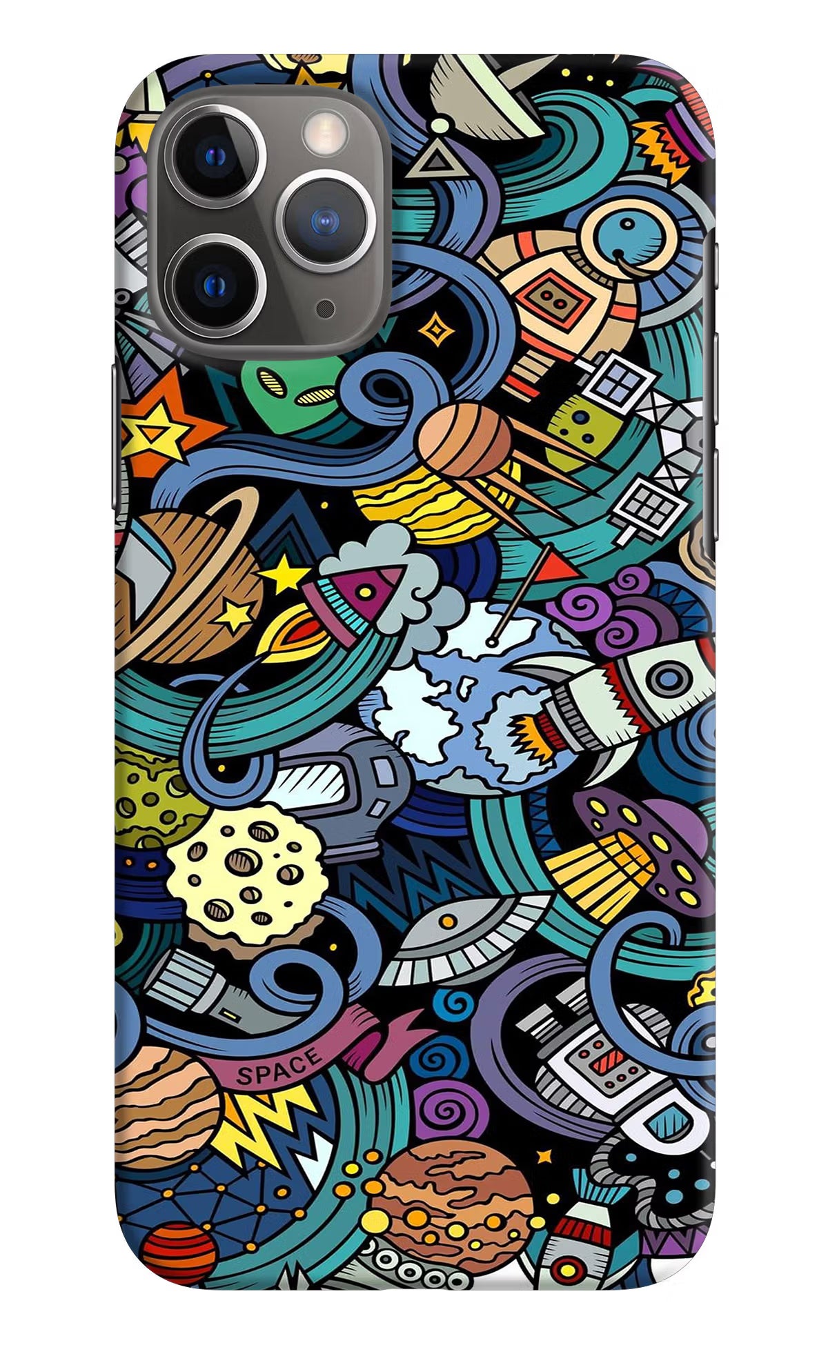Space Abstract iPhone 11 Pro Max Hard Case Back Cover by Casekaro