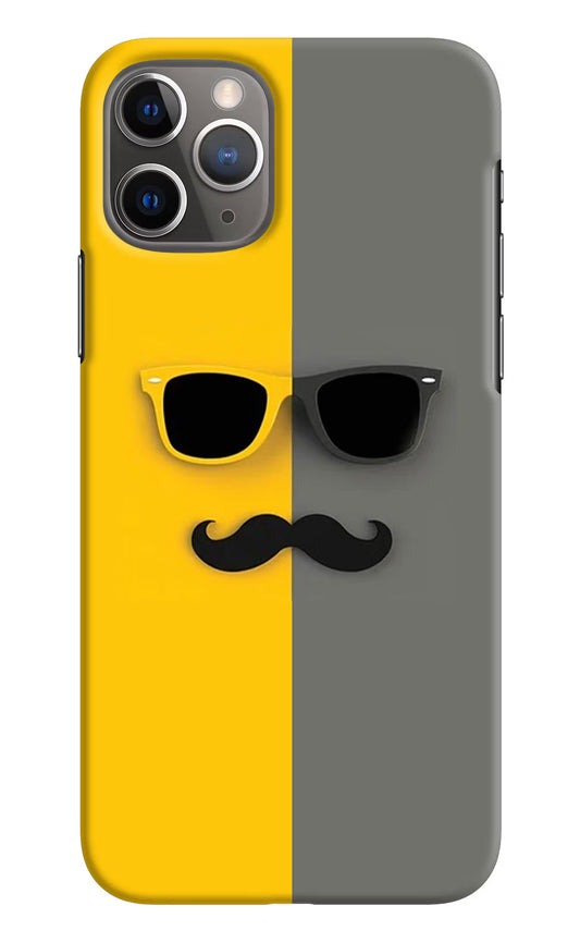 Sunglasses with Mustache iPhone 11 Pro Max Hard Case Back Cover by Casekaro