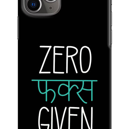 Zero Fucks Given iPhone 11 Pro Max Hard Case Back Cover by Casekaro