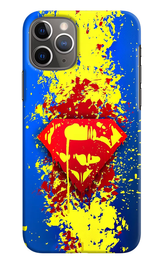 Superman logo iPhone 11 Pro Max Hard Case Back Cover by Casekaro
