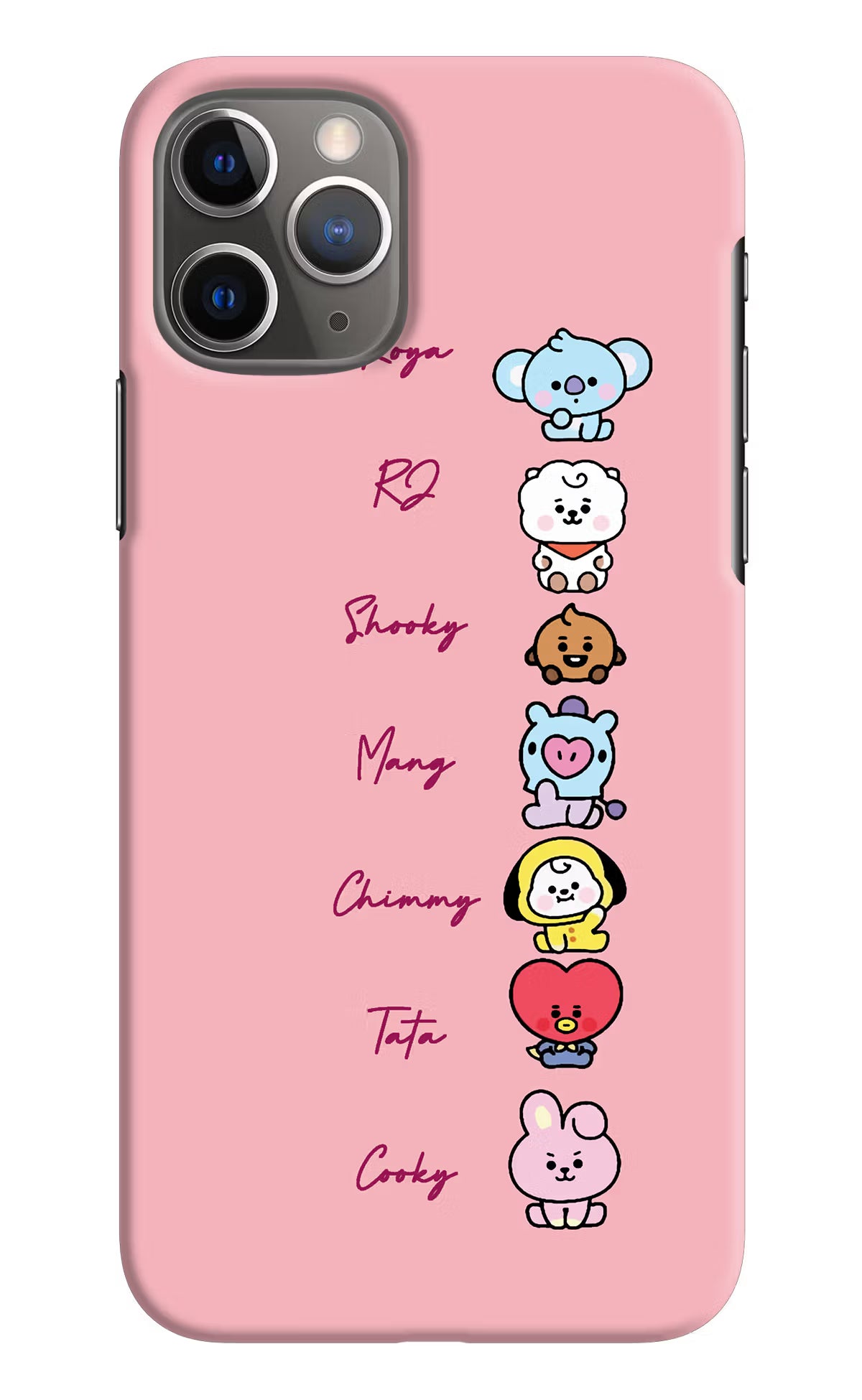 BTS names iPhone 11 Pro Max Hard Case Back Cover by Casekaro