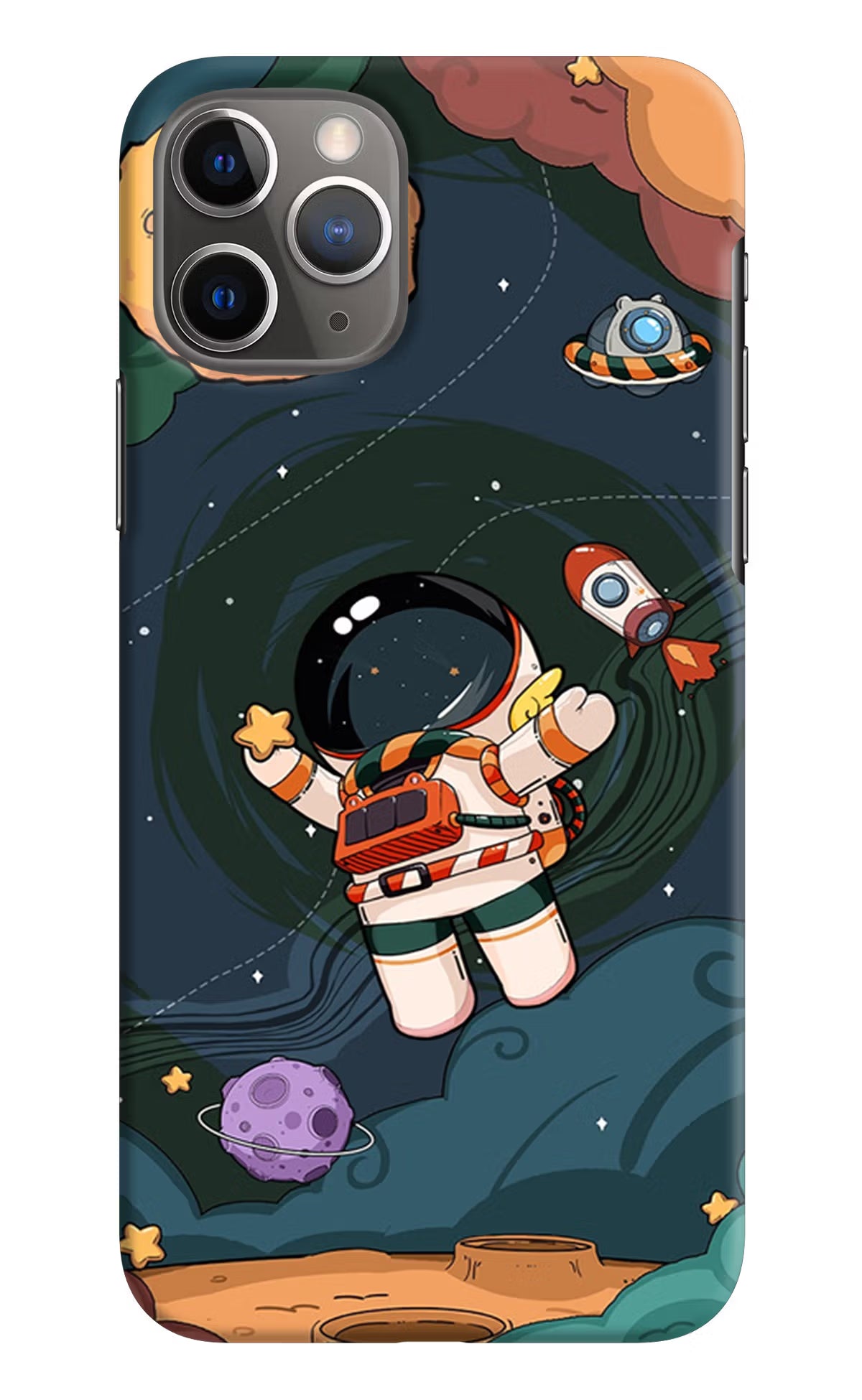 Cartoon Astronaut iPhone 11 Pro Max Hard Case Back Cover by Casekaro