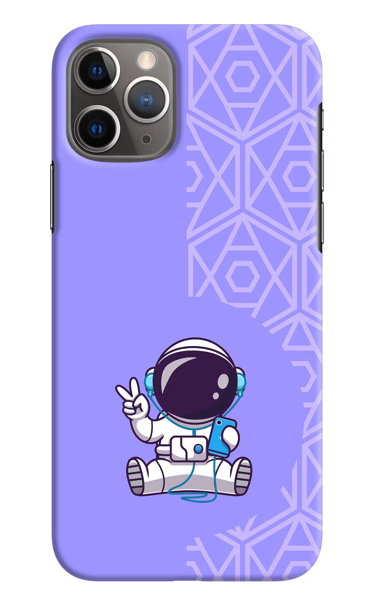 Cute Astronaut Chilling iPhone 11 Pro Max Hard Case Back Cover by Casekaro
