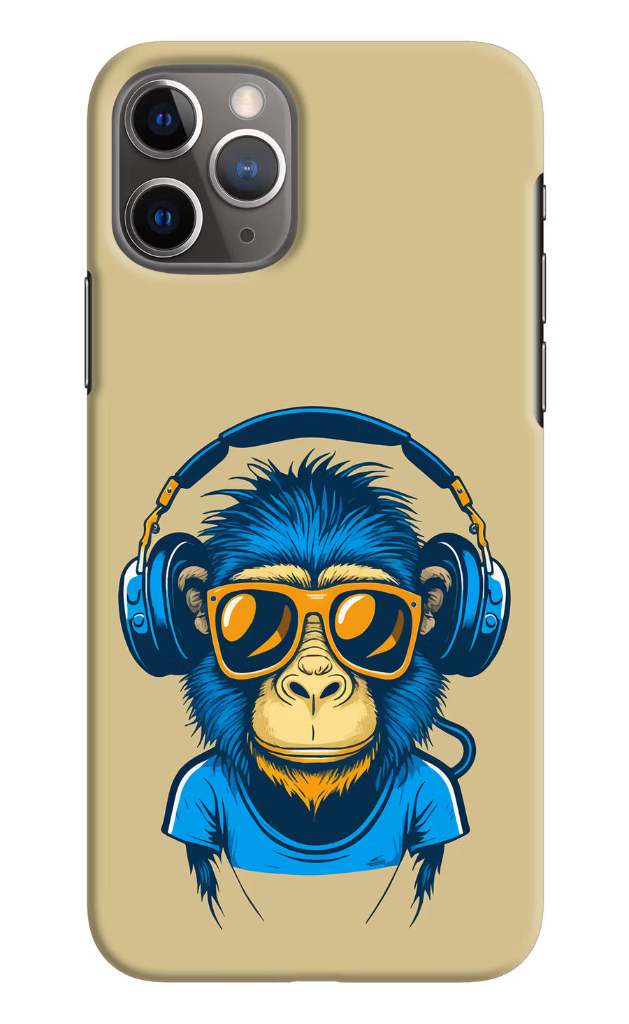 Monkey Headphone iPhone 11 Pro Max Back Cover, Hard case