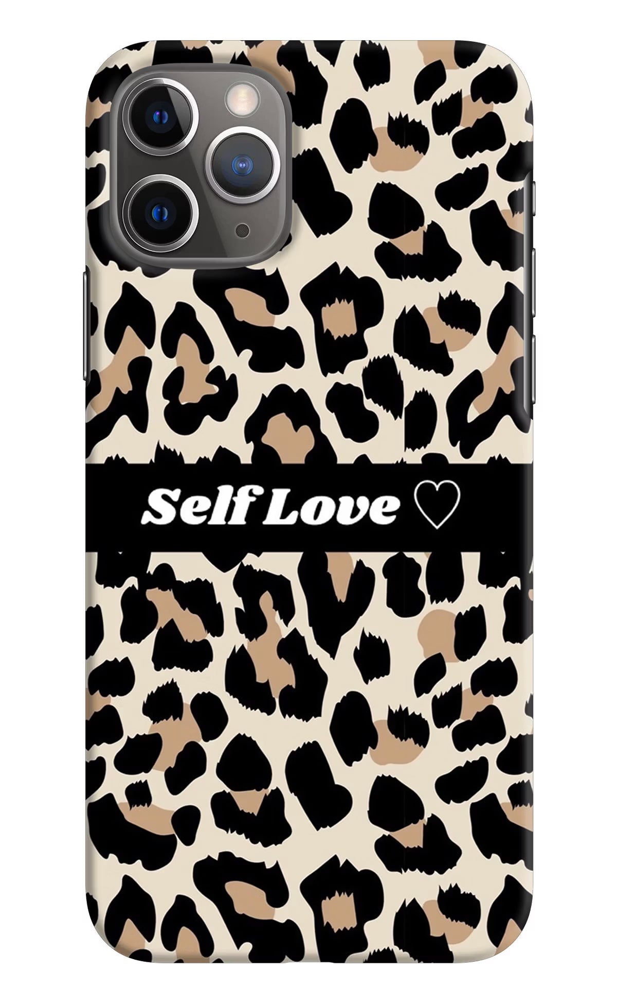 Leopard Print Self Love iPhone 11 Pro Max Hard Case Back Cover by Casekaro
