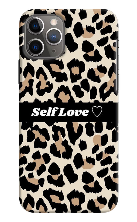 Leopard Print Self Love iPhone 11 Pro Max Hard Case Back Cover by Casekaro