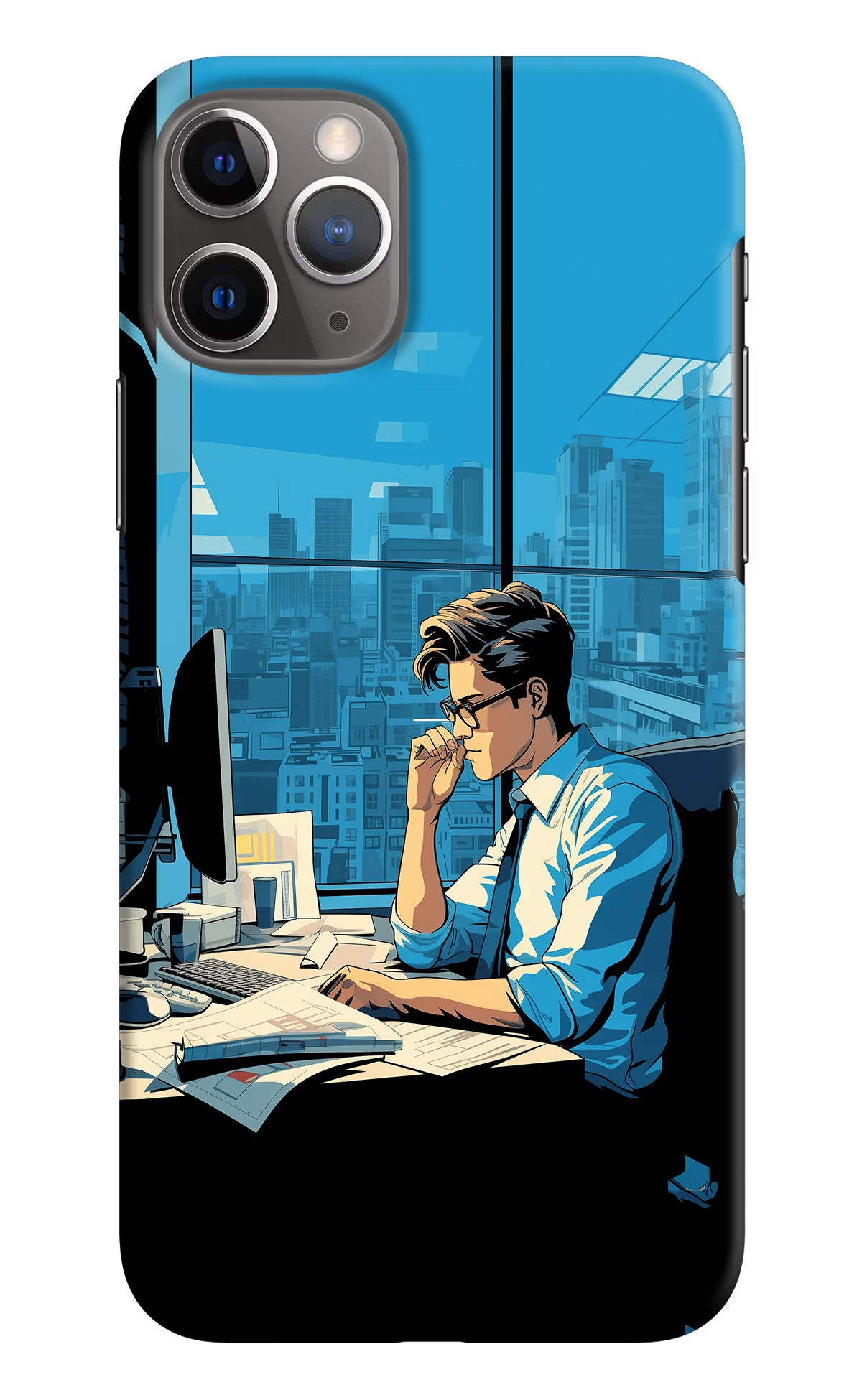 Focused Hustler (AI Generated) iPhone 11 Pro Max Hard Case Back Cover by Casekaro