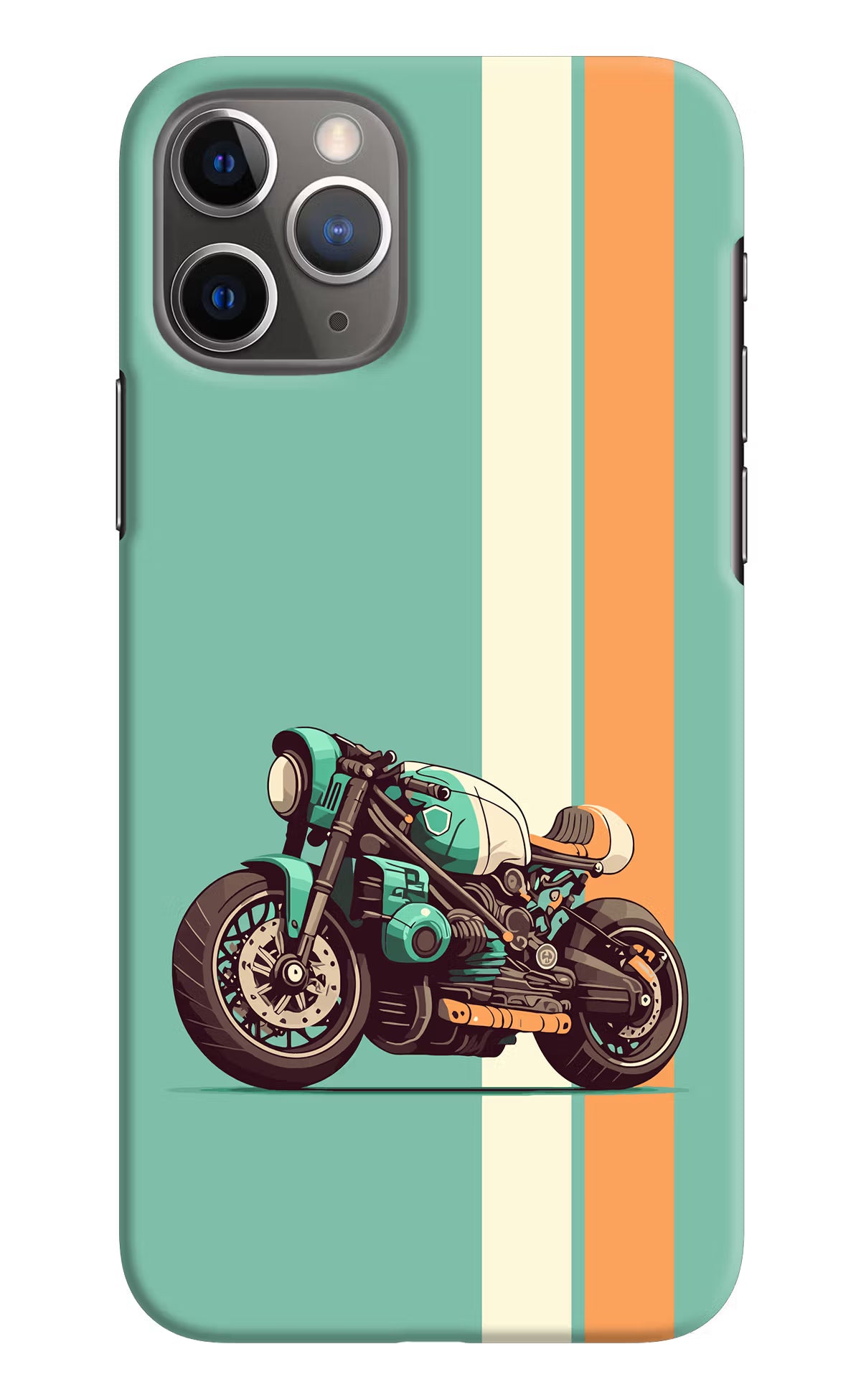 Striped Moto Drift iPhone 11 Pro Max Hard Case Back Cover by Casekaro
