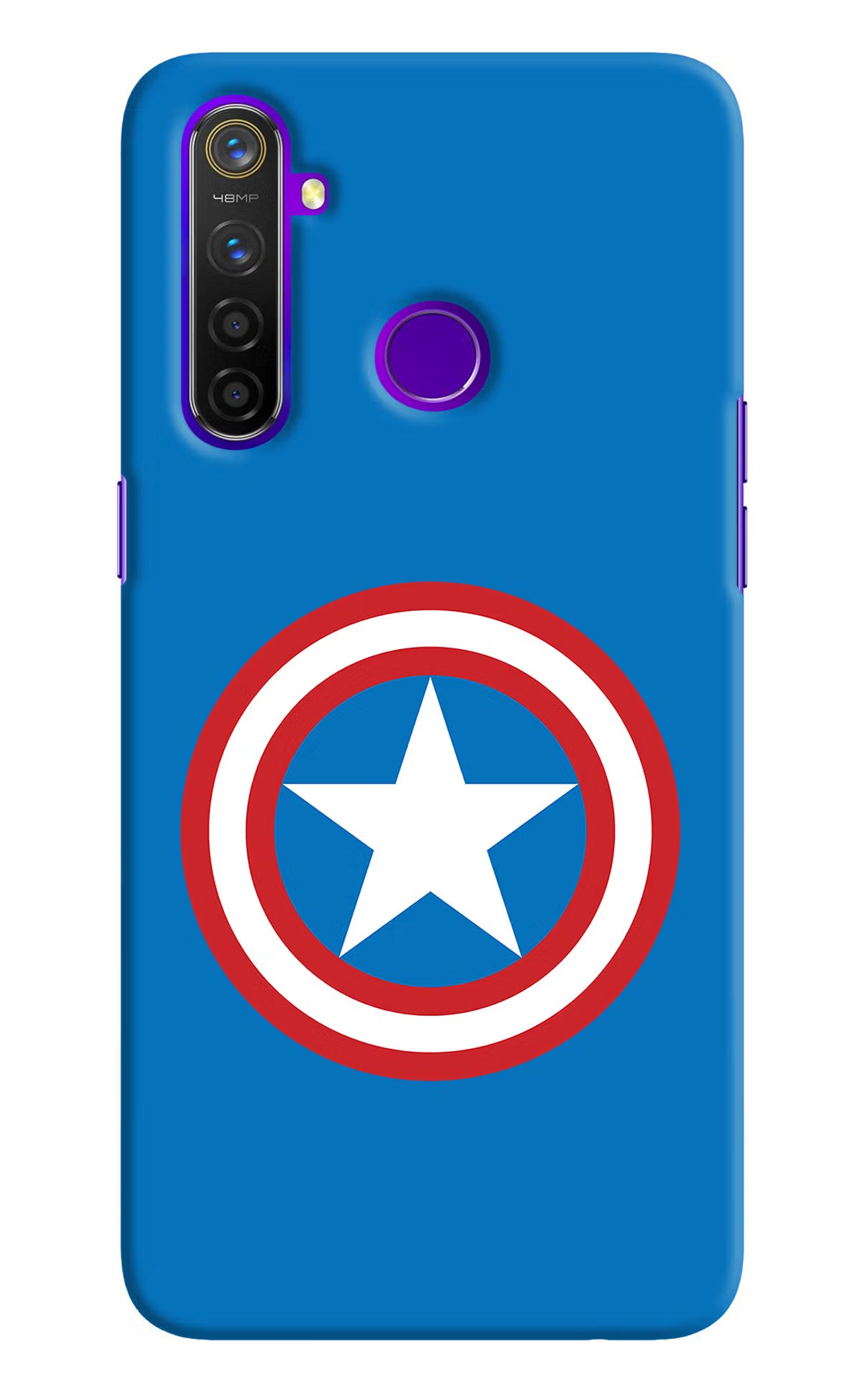 Captain America Logo Realme 5 Pro Hard Case Back Cover by Casekaro