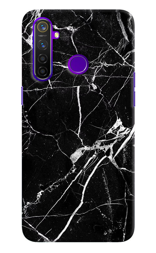 Black Marble Pattern Realme 5 Pro Hard Case Back Cover by Casekaro