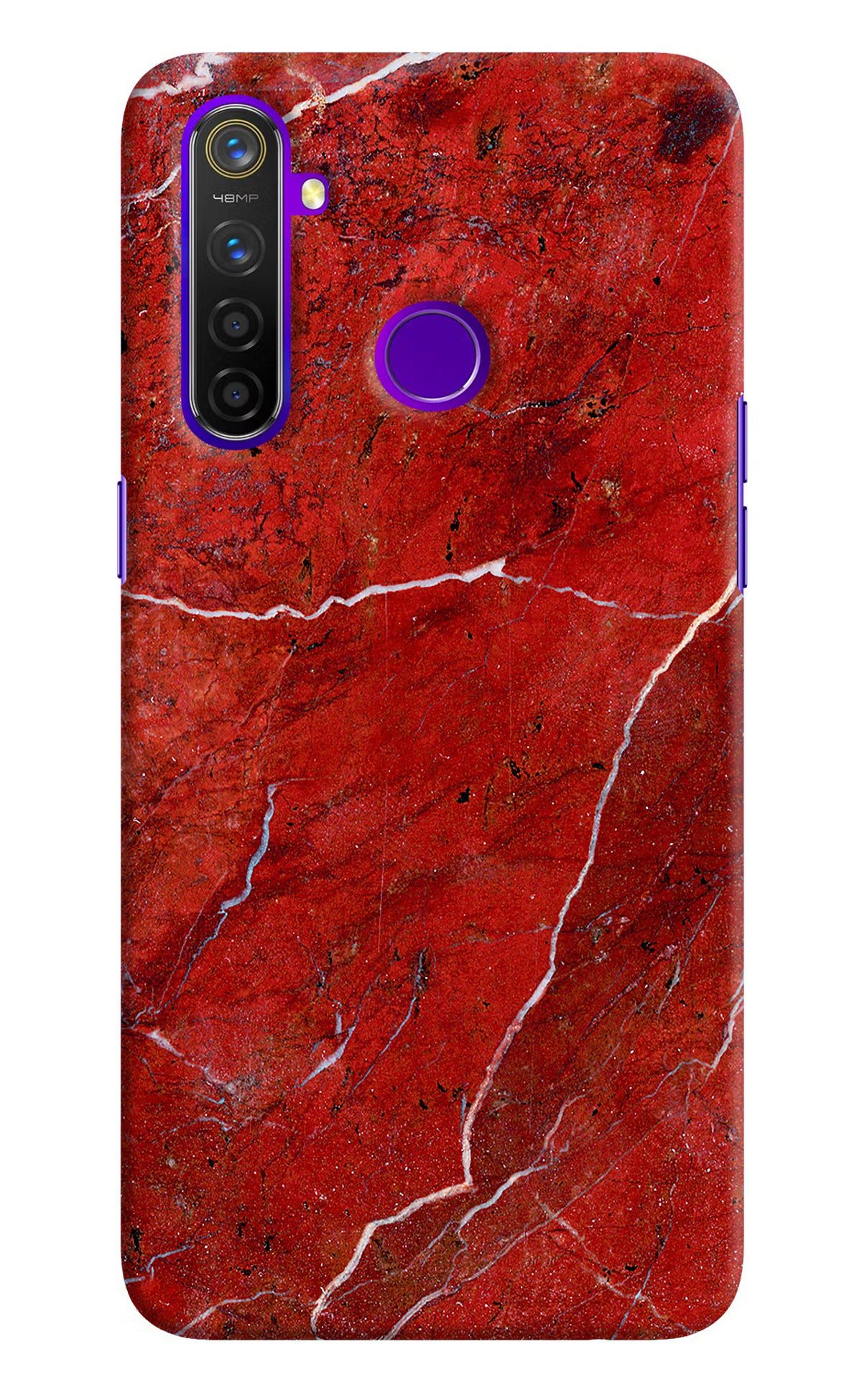 Red Marble Design Realme 5 Pro Hard Case Back Cover by Casekaro