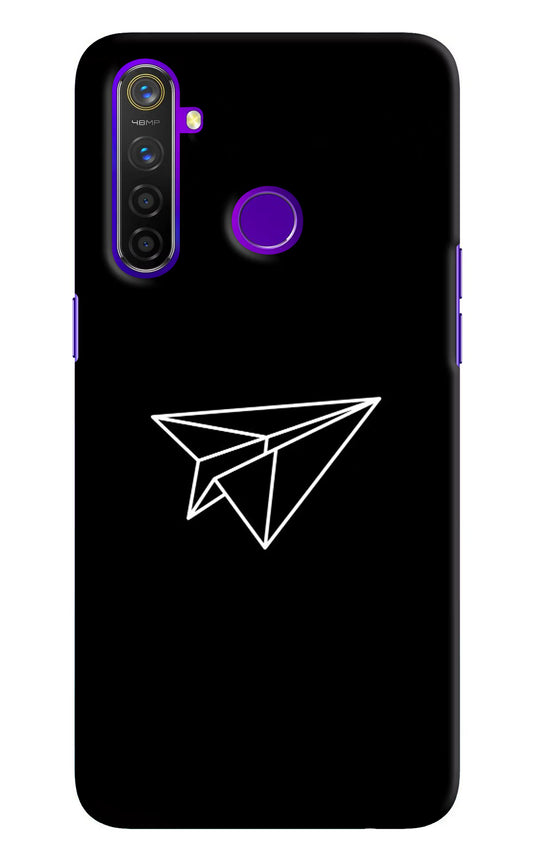 Paper Plane White Realme 5 Pro Hard Case Back Cover by Casekaro