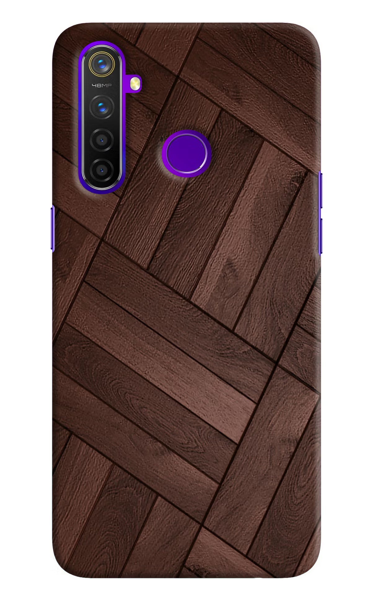 Wooden Texture Design Realme 5 Pro Hard Case Back Cover by Casekaro