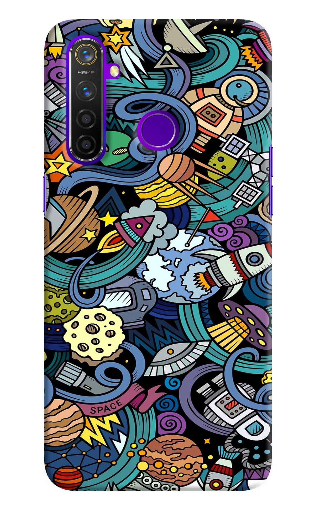 Space Abstract Realme 5 Pro Hard Case Back Cover by Casekaro
