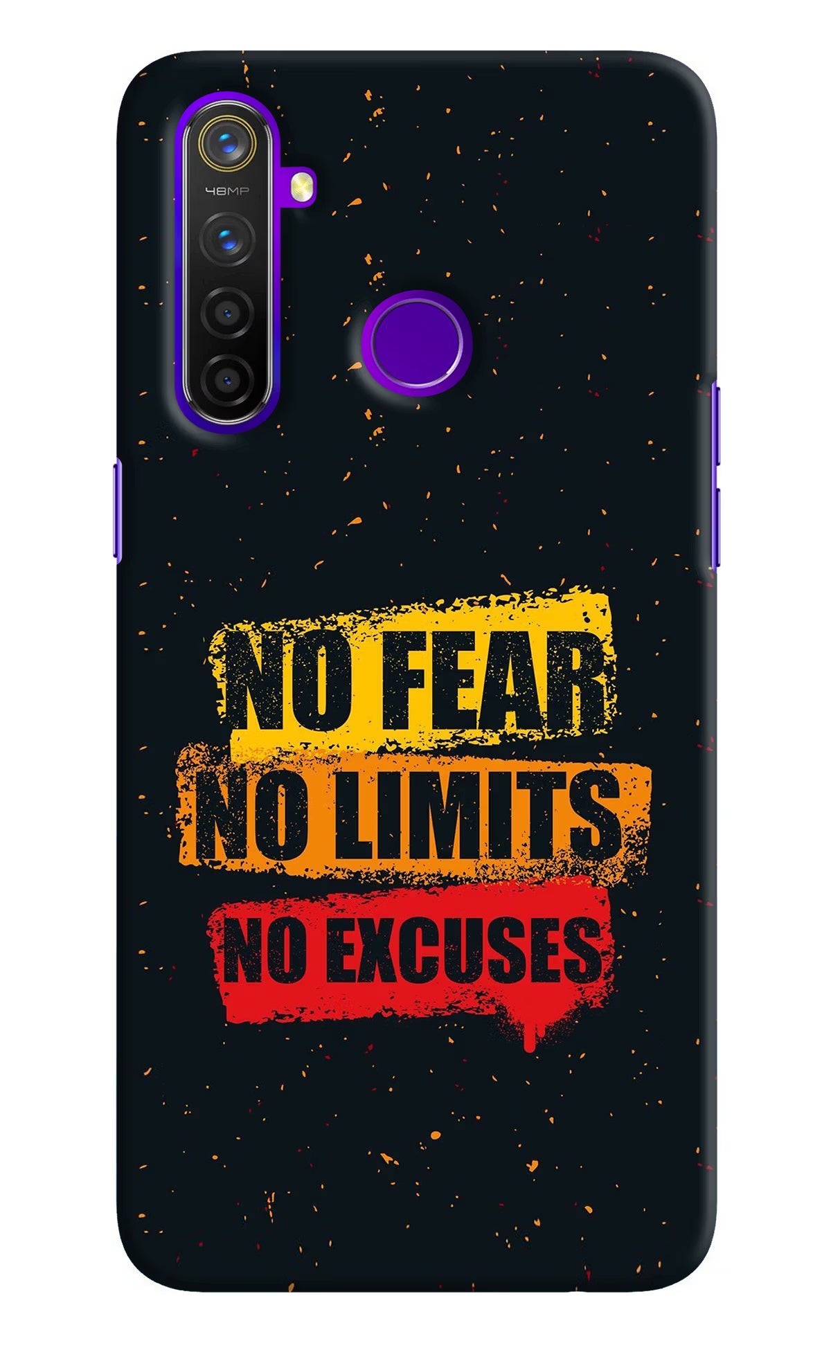 No Fear No Limits No Excuse Realme 5 Pro Hard Case Back Cover by Casekaro