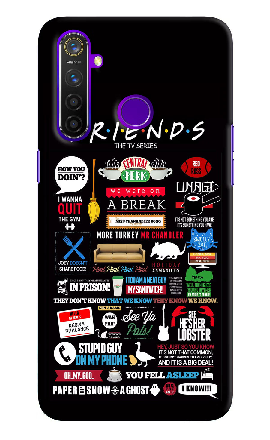 FRIENDS Realme 5 Pro Back Cover, Hard case