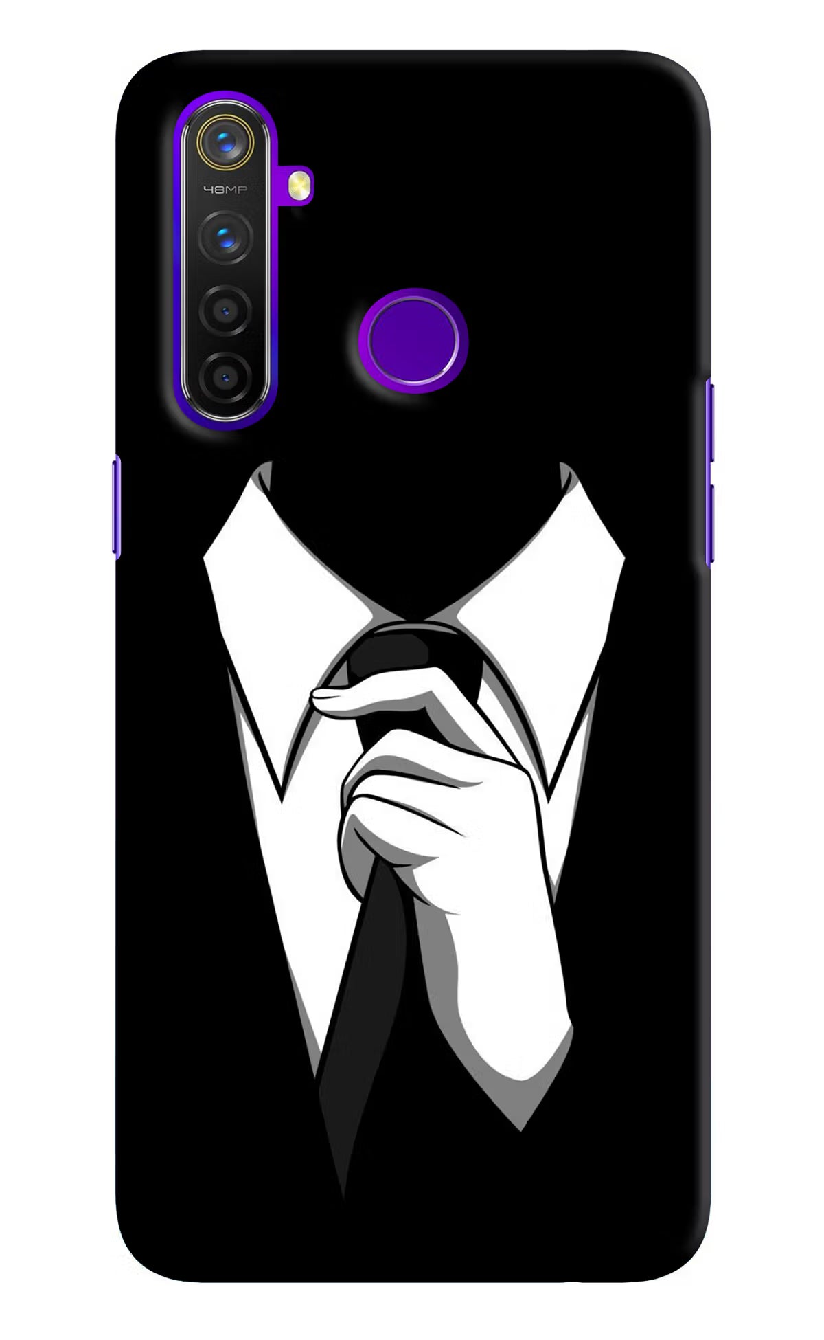 Black Tie Realme 5 Pro Hard Case Back Cover by Casekaro