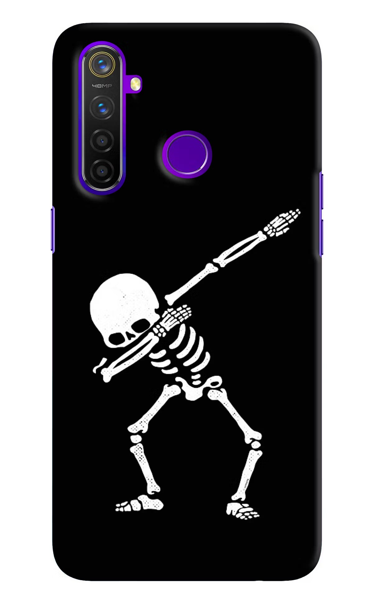 Dabbing Skeleton Art Realme 5 Pro Hard Case Back Cover by Casekaro