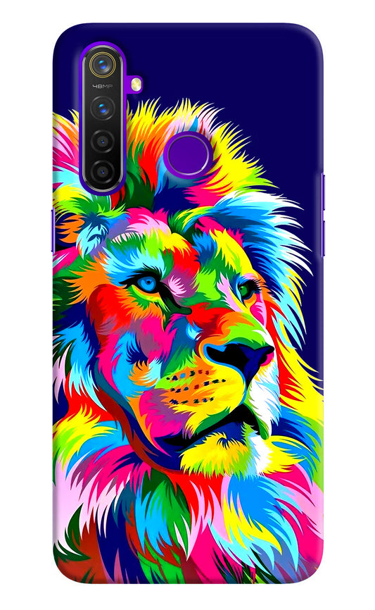 Vector Art Lion Realme 5 Pro Hard Case Back Cover by Casekaro