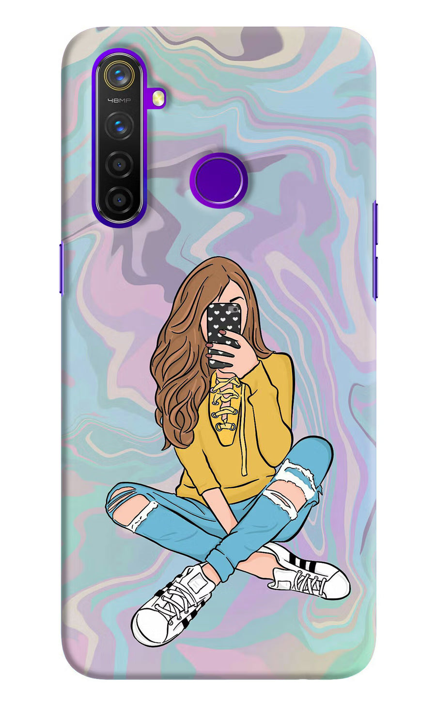 Selfie Girl Realme 5 Pro Back Cover, Hard case