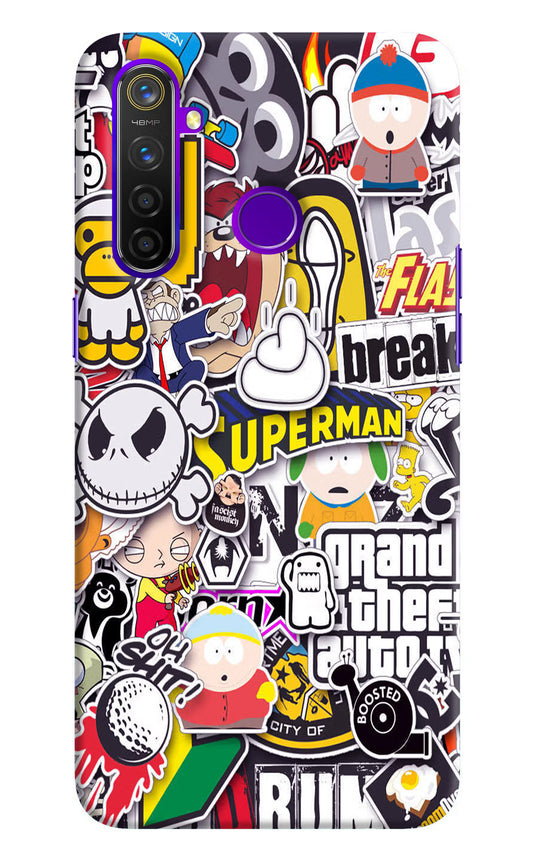 Sticker Bomb Realme 5 Pro Hard Case Back Cover by Casekaro