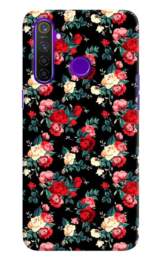 Rose Pattern Realme 5 Pro Hard Case Back Cover by Casekaro