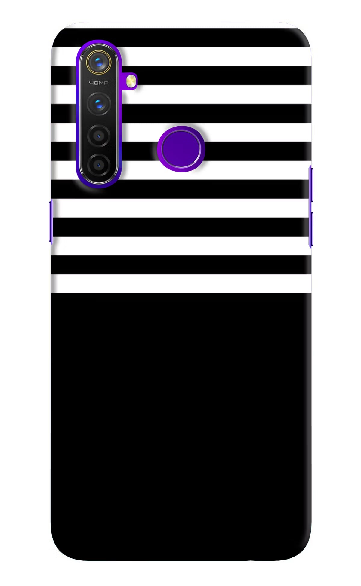 Black and White Print Realme 5 Pro Hard Case Back Cover by Casekaro