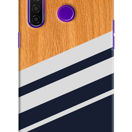 Blue and white wooden Realme 5 Pro Hard Case Back Cover by Casekaro