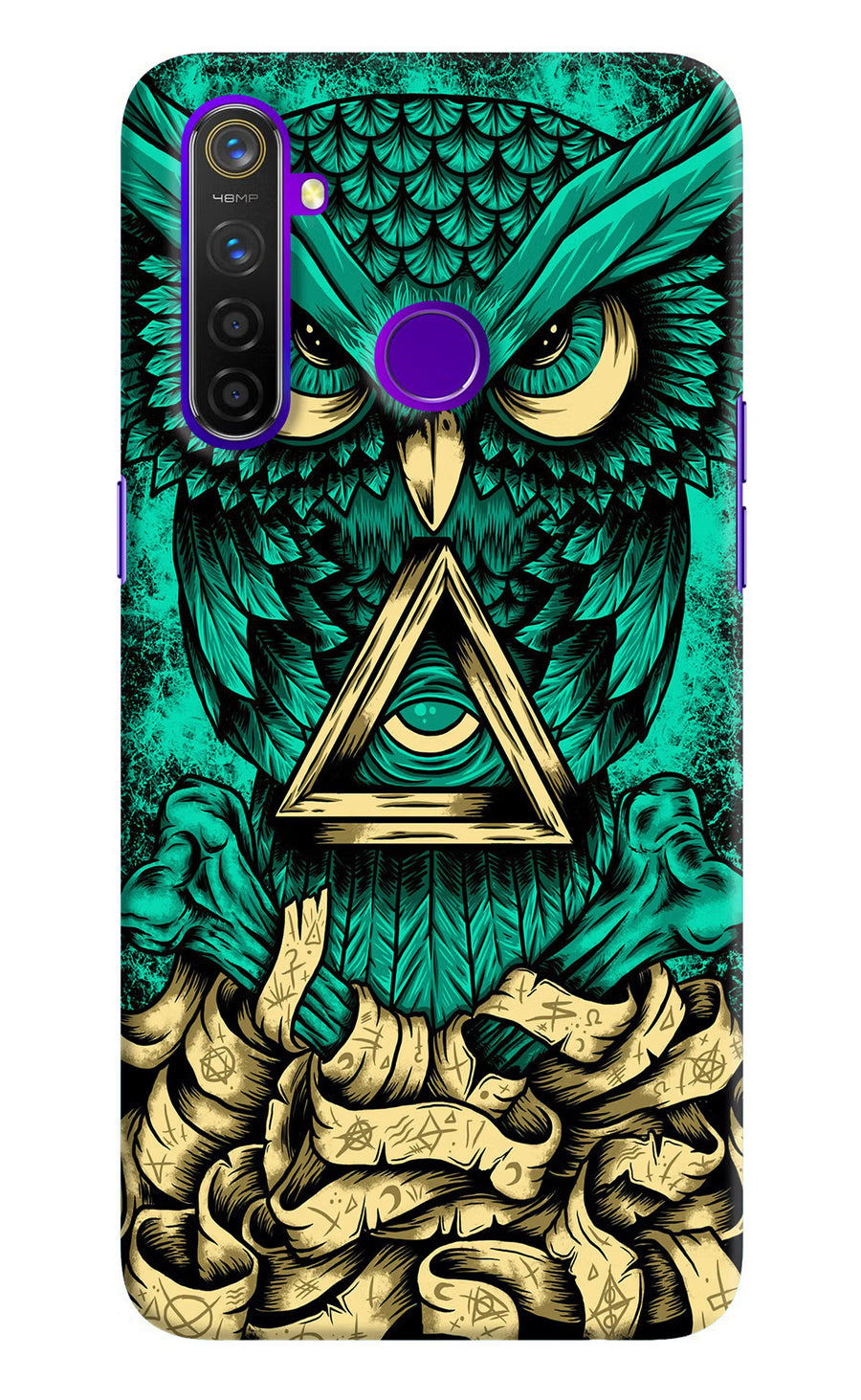 Green Owl Realme 5 Pro Back Cover, Hard case