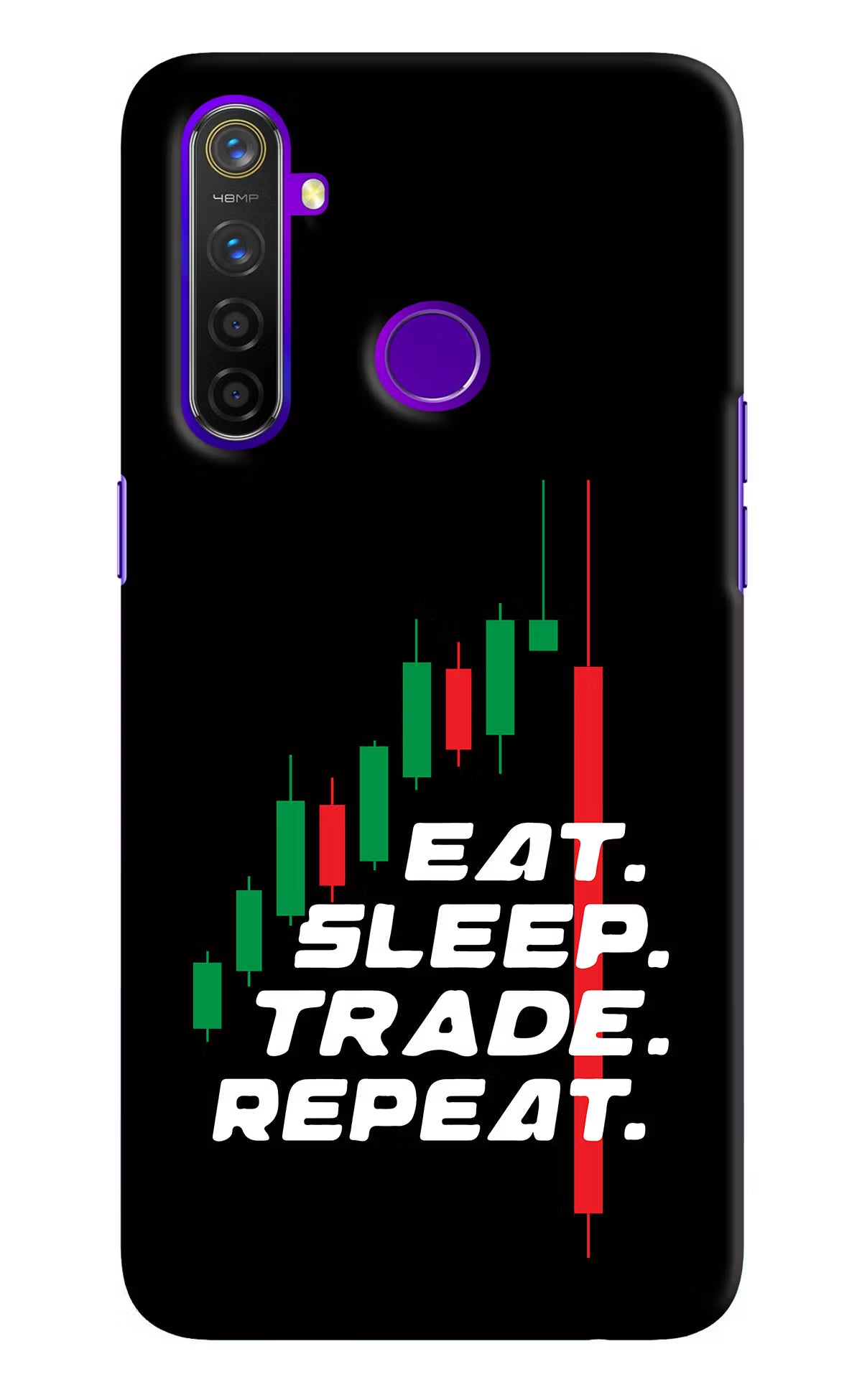Eat Sleep Trade Repeat Realme 5 Pro Hard Case Back Cover by Casekaro