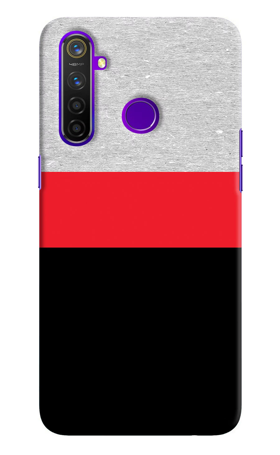 Tri Color Pattern Realme 5 Pro Back Cover, Hard case
