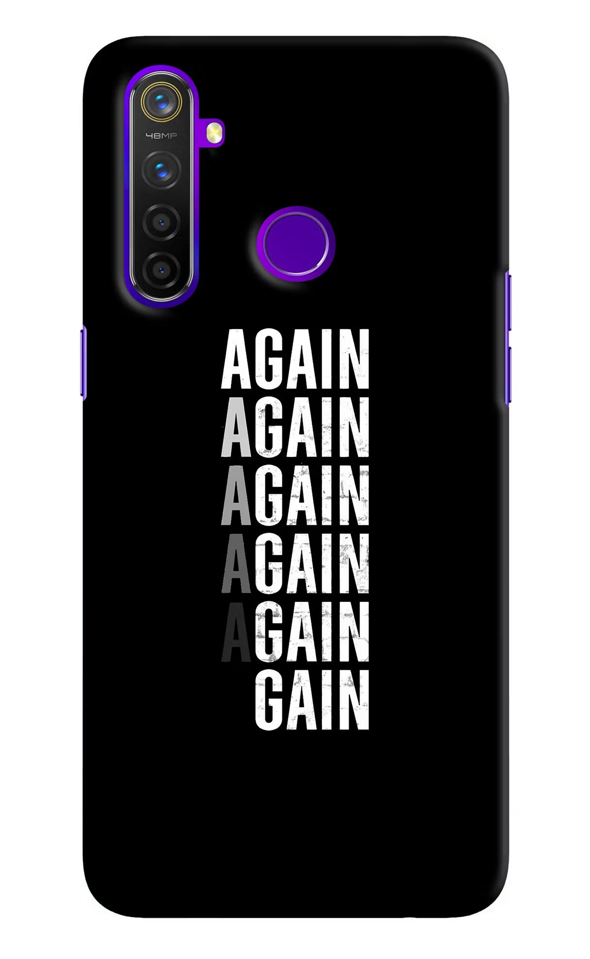 Again Again Gain Realme 5 Pro Hard Case Back Cover by Casekaro