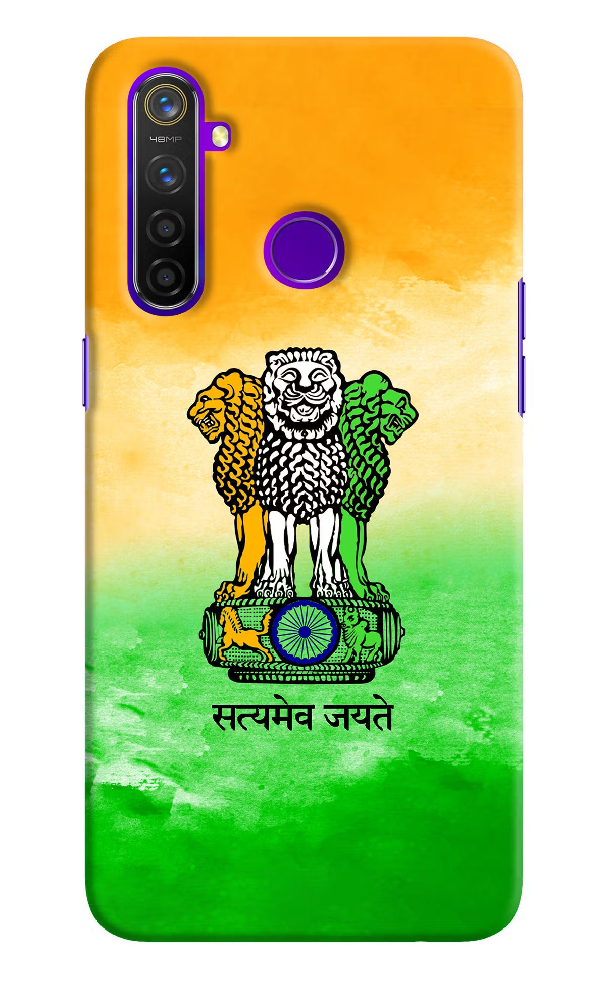Satyamev Jayate Flag Realme 5 Pro Hard Case Back Cover by Casekaro