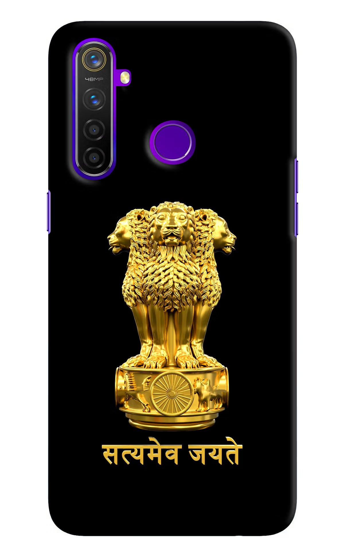 Satyamev Jayate Golden Realme 5 Pro Hard Case Back Cover by Casekaro