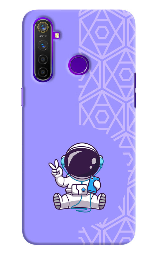 Cute Astronaut Chilling Realme 5 Pro Hard Case Back Cover by Casekaro