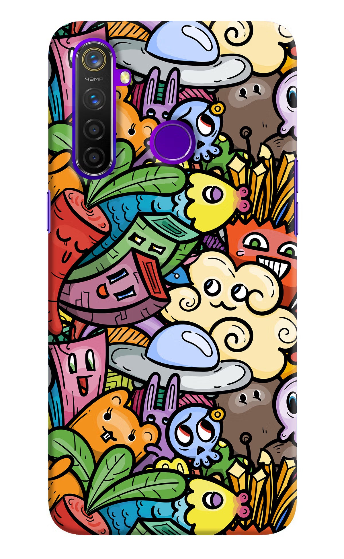 Veggie Doodle Realme 5 Pro Hard Case Back Cover by Casekaro