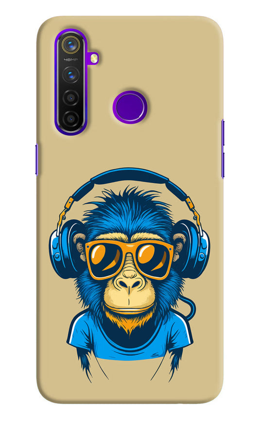 Monkey Headphone Realme 5 Pro Hard Case Back Cover by Casekaro