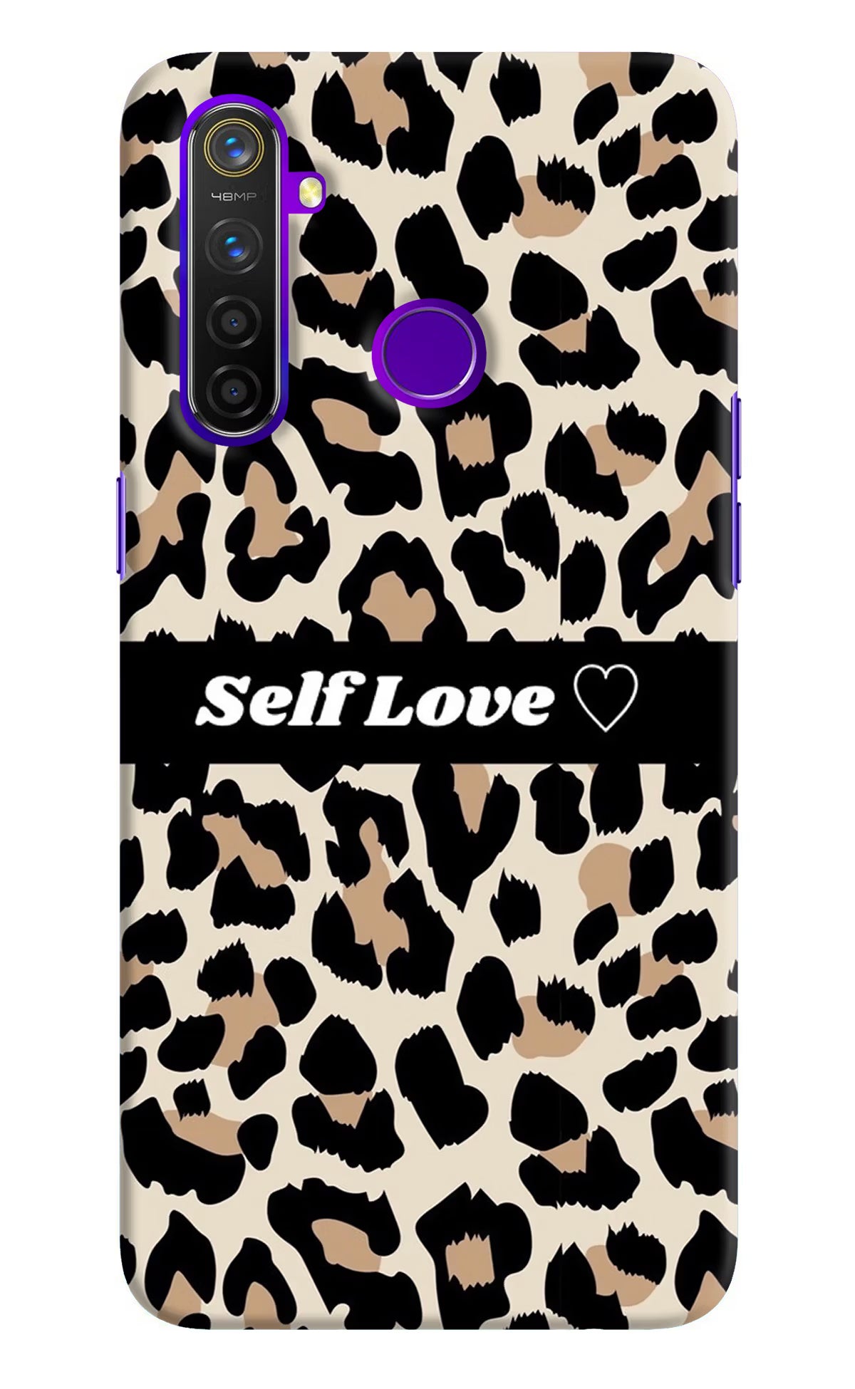 Leopard Print Self Love Realme 5 Pro Hard Case Back Cover by Casekaro