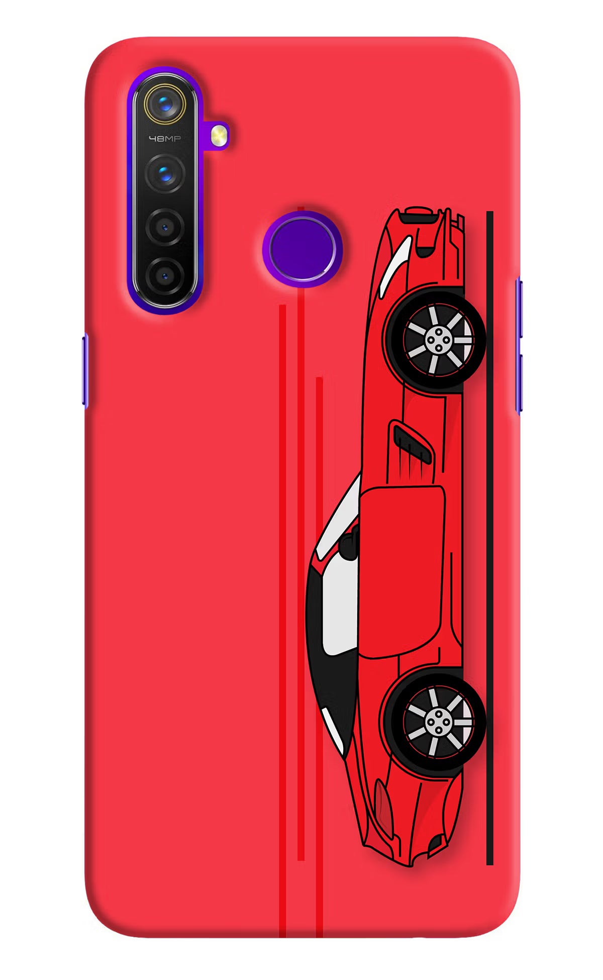 Red Velocity Realme 5 Pro Hard Case Back Cover by Casekaro